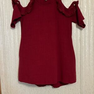 Women's Cold Shoulder Dress - Maroon